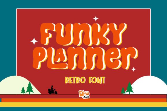 Funky Planner: A Playful Display Font for Makers and Shops
